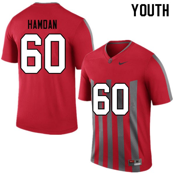 Ohio State Buckeyes #60 Zaid Hamdan Youth Official Jersey Throwback OSU20649